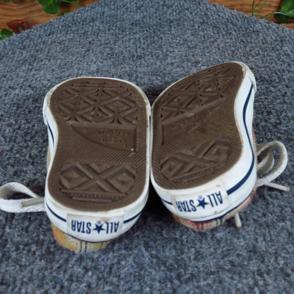 Converse All Star Unisex Casual Sneakers Size Toddler‎ 3 Plaid Fabric Low Top